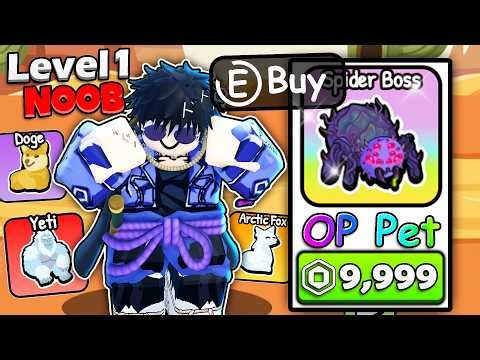 Starting as Noob with OP PET in Battle Pets Roblox!