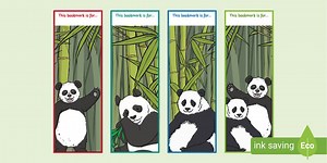 Panda Themed Display Bookmarks