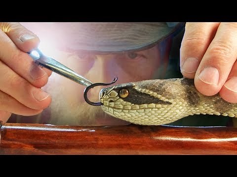 A Tongue for Wood Carved Rattlesnake Walking Stick 81