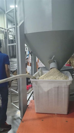 The crushed material to make lunch boxes. #plastic #machine #extrusion #factory