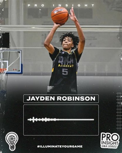 Pro Insight on Instagram: "We recently caught up with ‘28 Jayden Robinson and talked about playing on @therealgrindsession, specific areas of his game he wants to improve, playing for his father @califrank5 and what he’s learned from him on and off the floor, his dream career outside of 🏀, and more (sound 🔊 on)."