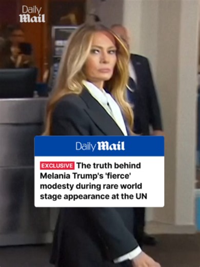 First Lady Melania Trump appeared on the world stage with President Donald Trump at the 81st United Nations General Assembly in New York City on Tuesday. The first lady arrived with Trump wearing a tailored black suit and stood and smiled slightly as he spoke to the press and berated CNN's Kaitlan Collins for being present despite his decision to ban the 'fake news' outlet from the press pool. 'Melania arrived here showing what real first lady star status and elegance look like. Fiercely power-d
