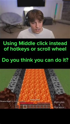 Using middle click instead of scroll wheel in Minecraft