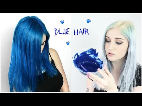Bleaching Roots + Dyeing Hair Comic Blue!