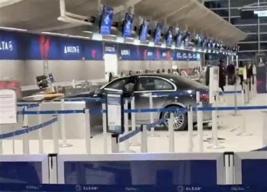 Car Crashes Into DTW Airport Terminal, Stops At Delta Check-In Counter