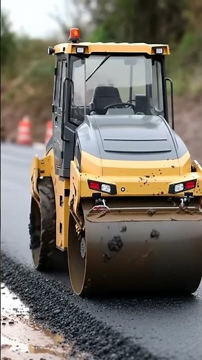 Road Roller in Action: Compacting Gravel & Asphalt! 🚧