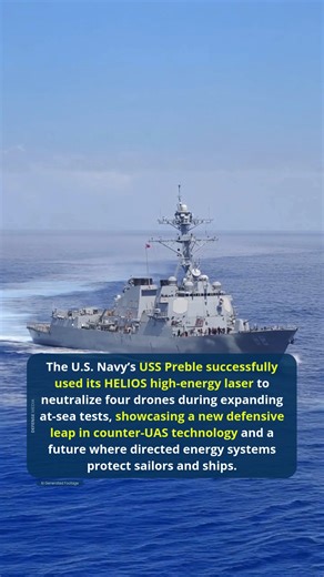 USS Preble’s HELIOS Laser Downs Four Drones at Sea | Defense Media