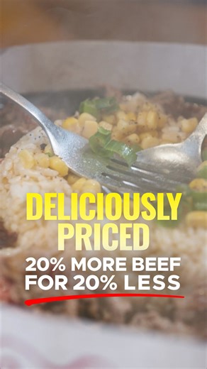20% more beef. 20% less. Beef Pepper Rice, leveled up. | Pepper Lunch USA