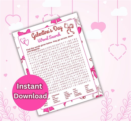 Galentine’s Day Word Search | Friendship Puzzle | Girls Night Printable - Etsy