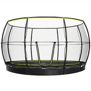 Rebo 12FT Inground Base Jump Trampoline with Halo ll Enclosure
