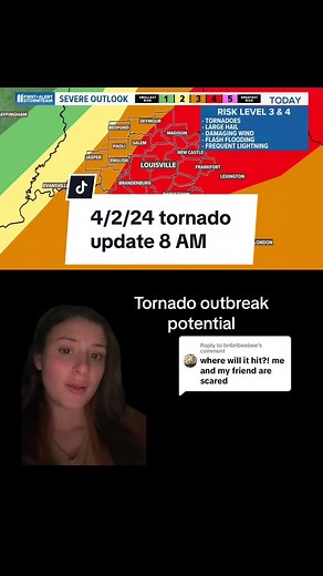 Replying to @bribribeebee #greenscreen 8 AM Tuesday update on tornado outbreak potential, please stay safe! #louisville #kentucky #indiana #ohio #cincinnati #indianapolis #tornado #weather