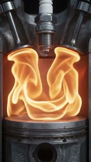 how a car engine piston and spark plug work and powerful combustion #technology