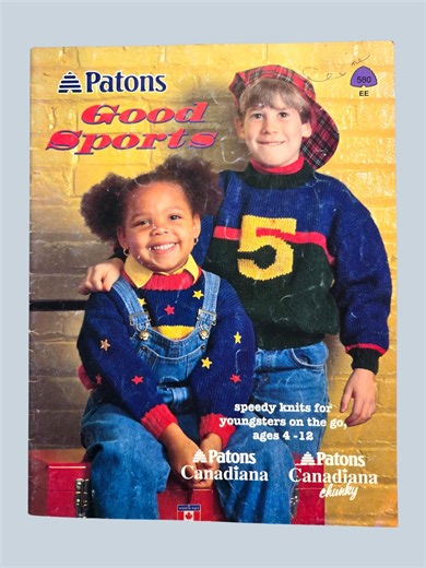 Knitting Pattern BOOK, SPORT Picture Knitted Pullover Sweaters and Cardigans, Children 4-12 R Kids, Patons 580 Good Sports - Etsy