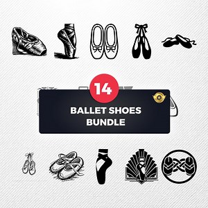 Ballet Shoes SVG Bundle | 14 Vector Clipart PNG PDF Eps Dxf | Commercial Use Print Graphics - Etsy Canada