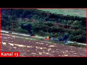 Combat footage: Ukrainian drones destroy Russian armored vehicle along with crew members