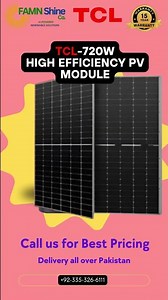 TCL 720 - PV Solar Panels - FAMN Shine Co - AI empowered renewable solutions