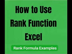 RANK Function in Excel | Ascending & Descending Explained