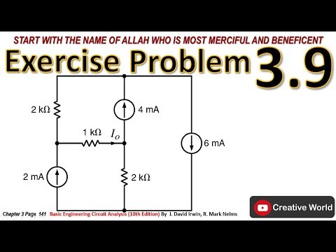 Chapter 3 Exercise Problem 3.9 Solution | Nodal Analysis | Linear Circuit Analysis