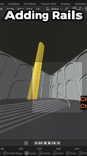 Making A Surreal Multiple Arch Poolroom In Blender (Timelapse) #shorts #blender #poolrooms