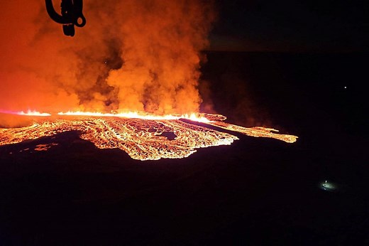 En images : nouvelle éruption du volcan Sundhnjukagigar en Islande