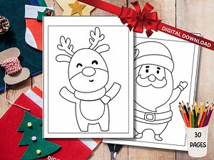 Christmas Coloring Pages. 30 Christmas Coloring Pages to Print Again and Again! - Etsy