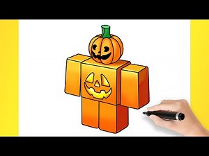 How to Draw Pumpkin Halloween Roblox Easy