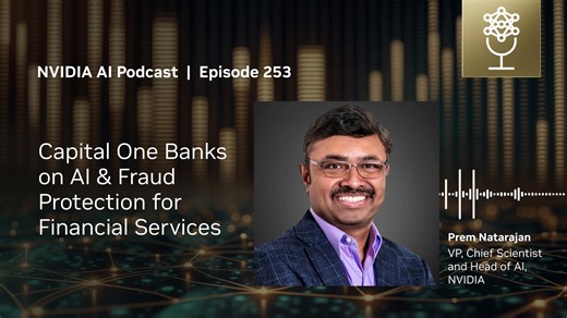3.7K views · 98 reactions |  How is Generative + Agentic AI reshaping financial services? Featuring: Prem Natarajan, EVP, Chief Scientist, and Head of AI at Capital One On the NVIDIA AI Podcast, he shares how his team is building AI-powered systems to: ⚡ Reduce cognitive burden for customers + associates 烙 Deploy agentic AI like chat concierges  Build proprietary models with proprietary data  Listen here: https://nvda.ws/4gcgpwU | NVIDIA AI | Facebook