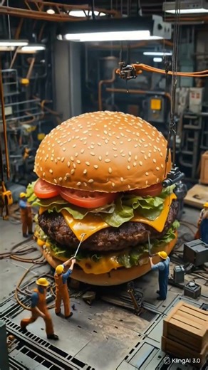 Big Burger | Miniature Hamburger With Cheese and Tomato Layers