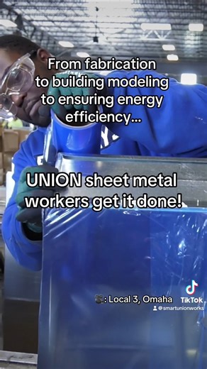 2.7K views · 46 reactions | UNION sheet metal workers in Omaha, Nebraska and across North America do it all — from fabricating ductwork, to modeling airflow systems, to installation, to ensuring indoor air quality and energy efficiency. #UnionStrong #UnionProud #UnionYes #SheetMetal #HVAC #hvaclife #airquality | Sheet Metal Air Rail and Transportation Workers | Facebook