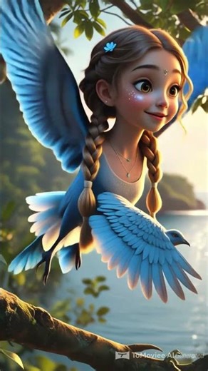"The Flying Bird-Girl | A Magical Tree-to-Tree Flight 🌿✨"