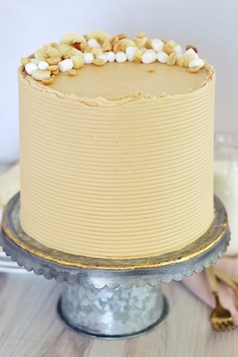 Peanut Butter and Marshmallow Filled Fluffernutter Cake