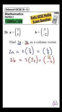 GCSE Maths Foundation - Daily Exam Question - Day 10 (Vectors)