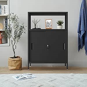 Amazon.com: Hak Metal Locking File Cabinets for Home Office, Black Office Filing Cabinet with Lock, Office Lateral File Cabinets for Storing Office Equipment A4/Letter Size/Legal Size Files : Office Products