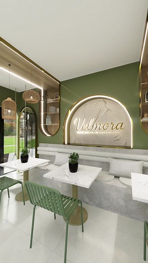 Cafetería Moderna y Aesthetic: Velmora en EE.UU.