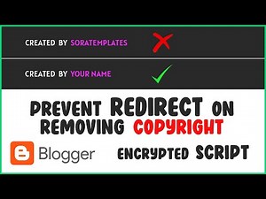 How to STOP redirect on Removing Copyright/Credit Link from Blogger Template/ HTML Sora Templates