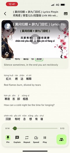 辞九门回忆 & 莫问归期 Pinyin Lyrics