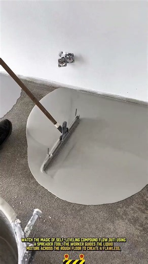 Self leveling floor compound process for flawless floor finishing #dailywork #satisfying #shorts