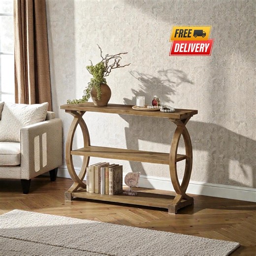 Solid Wood Rustic 3 Tier Console Table - Etsy