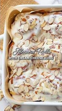 The Best Almond Cinnamon Rolls with Cream Cheese Icing!