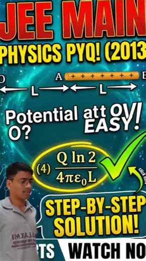 🔥 Charged Rod Electric Potential Trick | JEE 2013 Main PYQ Solved in 30 sec ⚡#shorts #shortsfeed