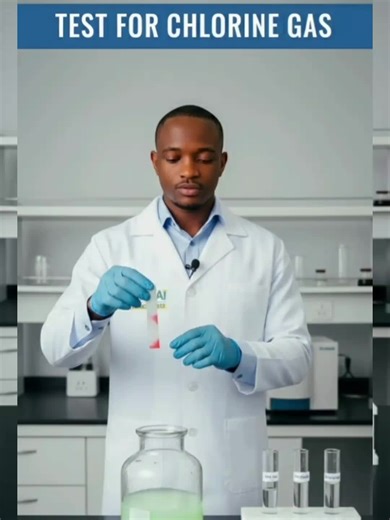 Test for Chlorine Gas(Cl2) #chlorinegas #testforchlorine #chemistrypractical #chemistryteacher #qualitativeanalysis
