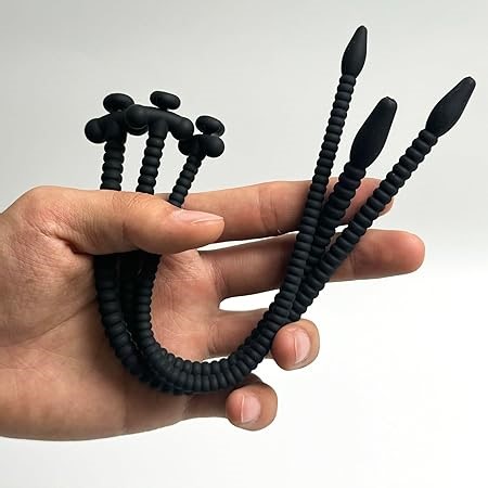 Silicone Urethral Sounds Sex Toy Male Masturbation Rod Prostate Masturbation Urinary Dilator with Plug Bladder Stimulation for Men SM Sexspielzeug für Männer (Schwarz 3 Stück)