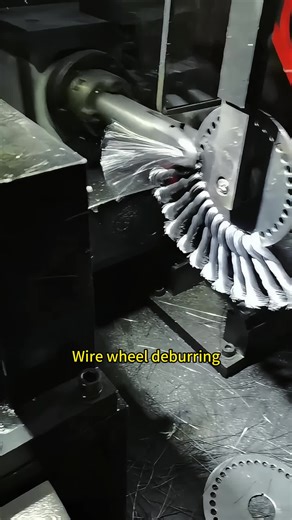 Wire wheel deburing