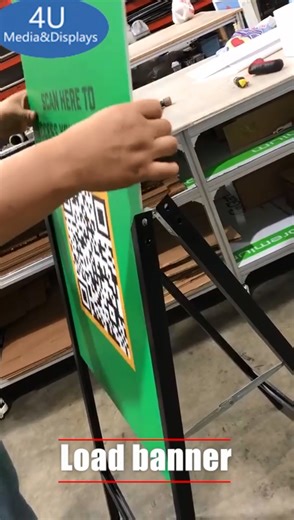 Watch Heavy-Duty Metal A Frame Sidewalk Sign Holder Stand on Amazon Live