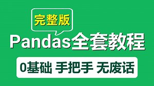 【全34集】2025年最新版Pandas数据分析零基础入门到实战教程，由浅入深讲解（全程干货）