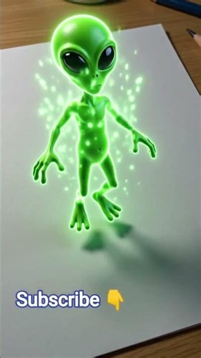 How to Draw a Cute Green Alien 👽 with 3D dance video Easy Drawing Tutorial #shorts