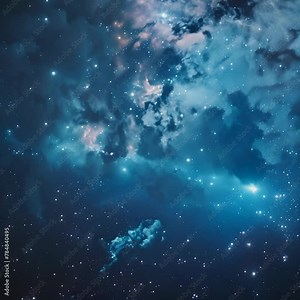 Stealth fighter jet soaring through starry sky with nebula clouds