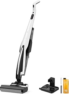 Deerma Wet Dry Vacuum Cleaners for Home, 180°Lie-Flat Cordless Vacuum Mop All in One with Voice Prompts Edge Cleaning Self-Cleaning Vac Mop for Hard Floors Sticky Messes and Pet Hair