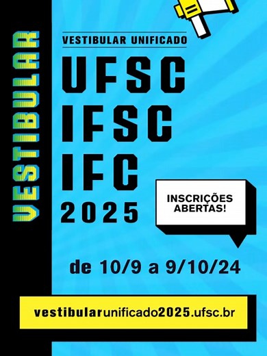Inscrições Abertas para o Vestibular Unificado 2025