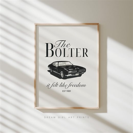 THE BOLTER | Retro Girly Poster Music Lyric Poster Cute Apartment Art Classic Car | Digital Download - Etsy